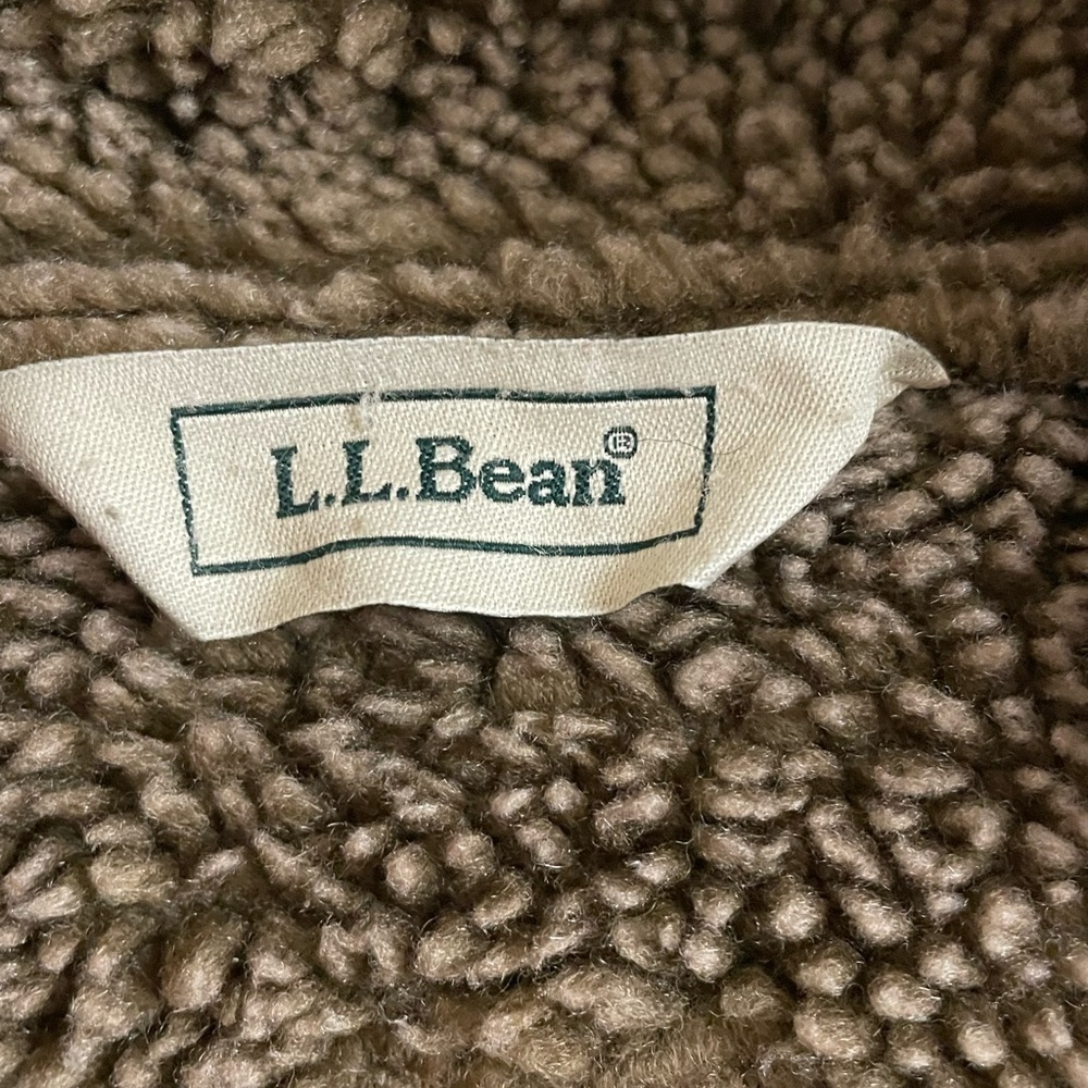 LL BEAN Women's Long Sleeve Sherpa Lined Embroidered Suede Jacket Sz L Brown‌‌ - Picture 3 of 5
